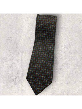 AQUASCUTUM Silk Tie ITALY XL Burgundy Blue Green Geometric W:4" EUC